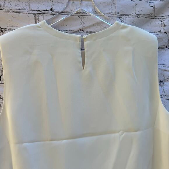 All Saints Mika Top Warm White US Size 6 Sleeveless Blouse Modern Basic Crew NWT - Picture 5 of 9